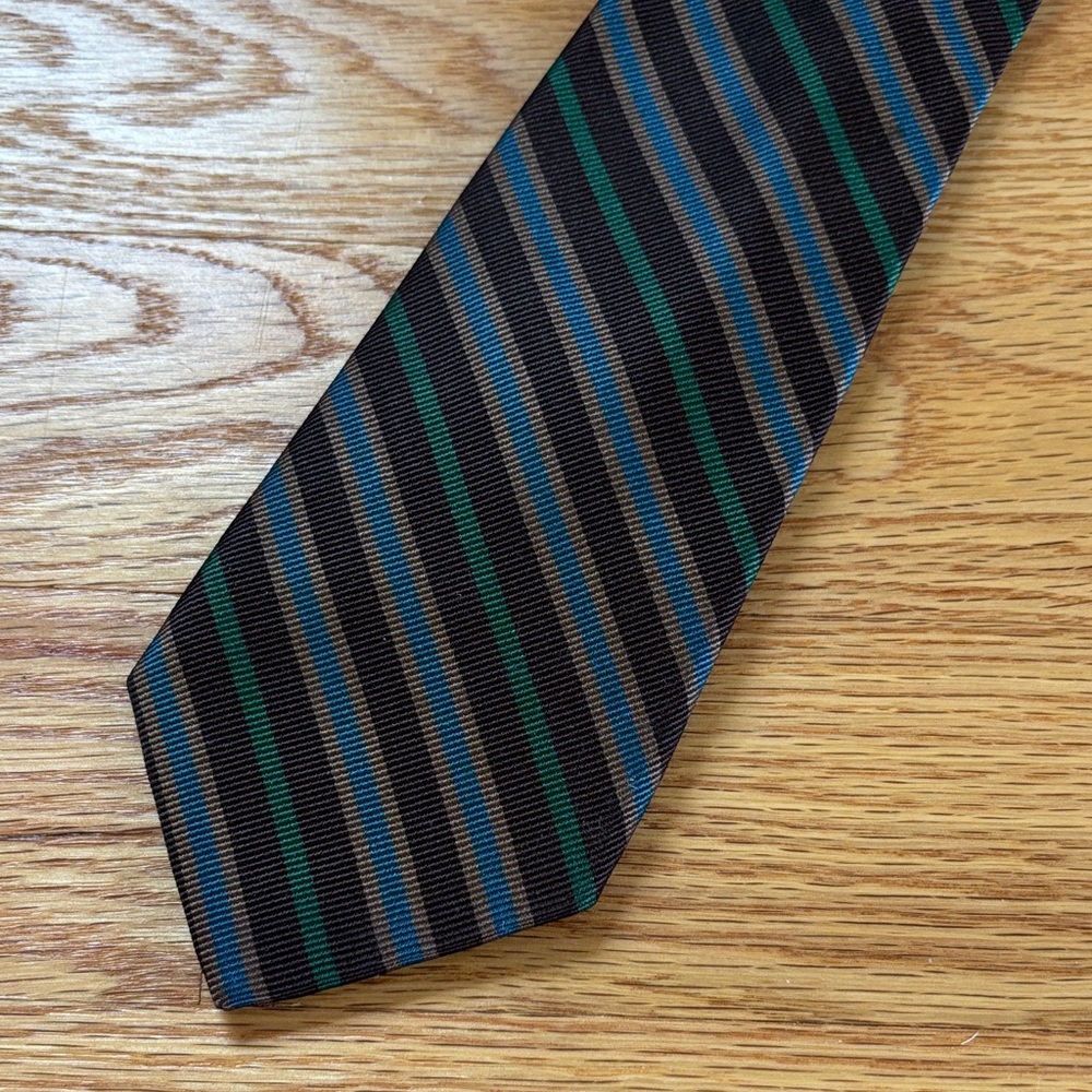 Original Penguin Black and Green Striped Tie